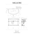 Migliore Bella 30339 Комплект консоль подвесная 100 см. витая , раковина белая