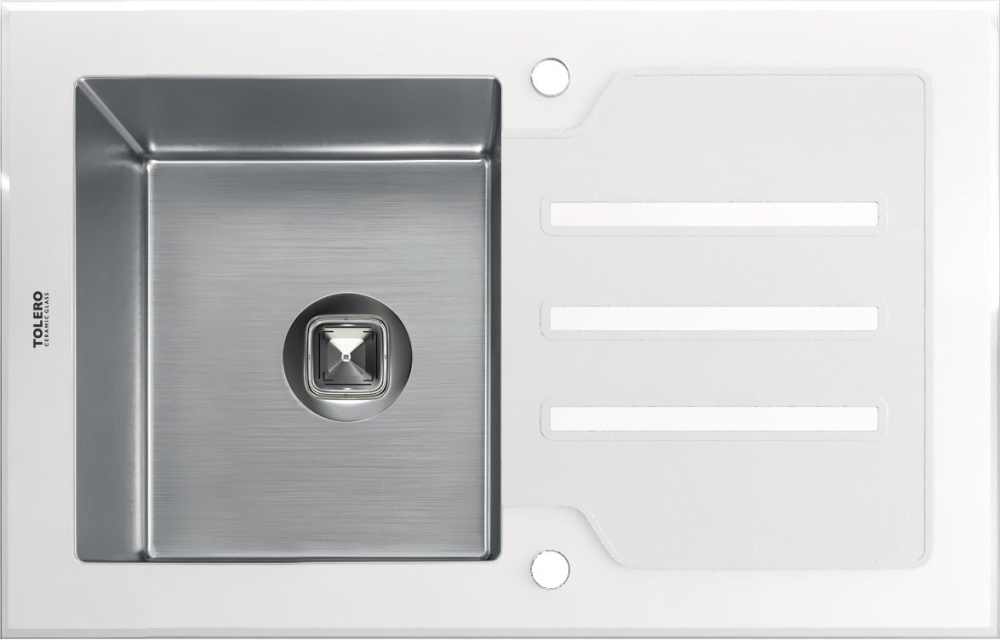 Фото Кухонная мойка TOLERO Ceramic Glass TG-780 (Tolero Glass TG-780 бела)