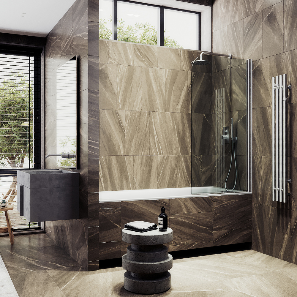 Фото Шторка на ванну Maybah Glass MGV-598-5 поворотная на монопетле