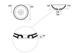 Фото Kerasan Ciotola 430331 Умывальник накладной С3 D=46см H=15 см, цвет черный матовый