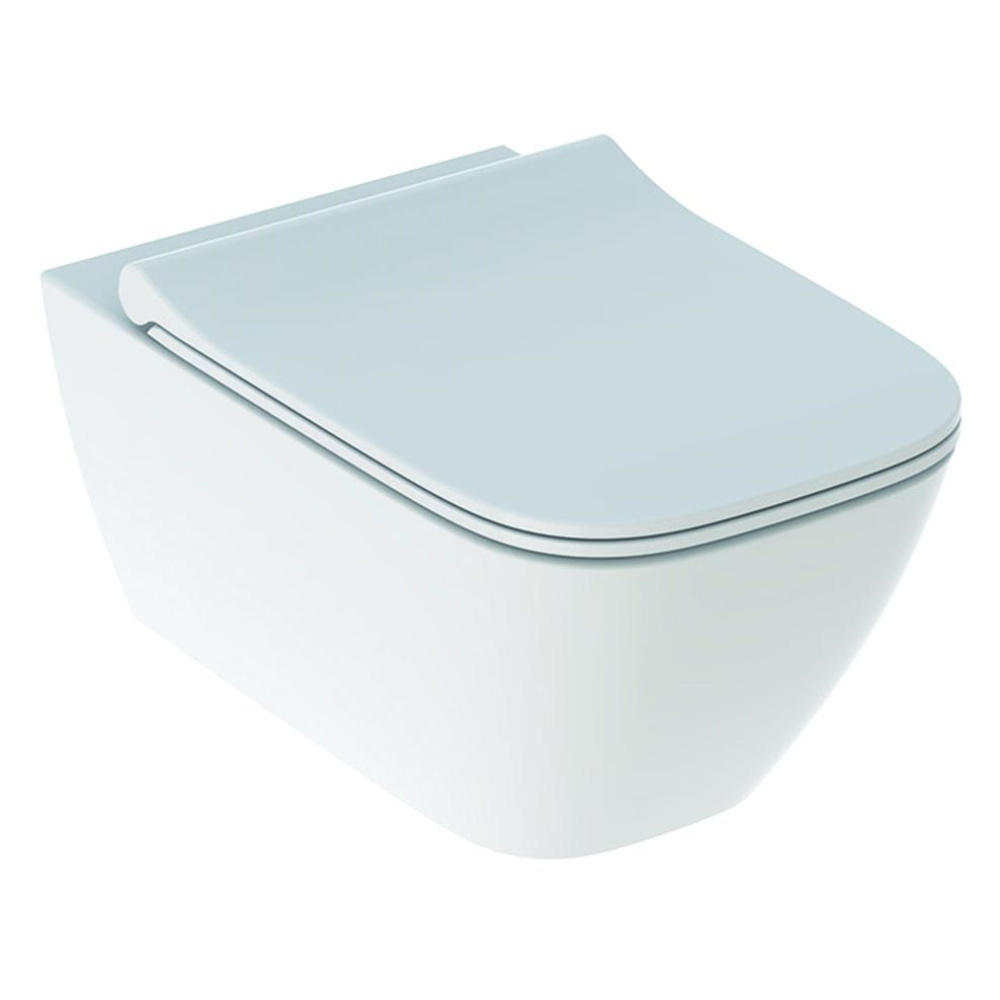 Инсталляция Geberit с безободковым унитазом Geberit Smyle Square 500.685.01.1 Rimfree, сиденье микро
