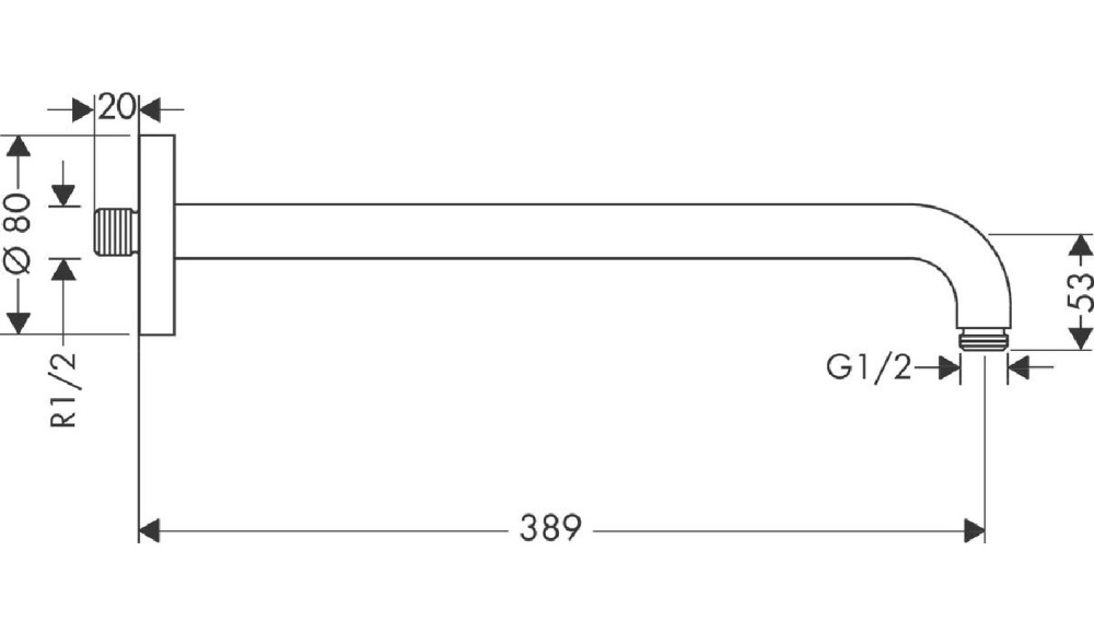 Держатель верхнего душа Hansgrohe (27413700)
