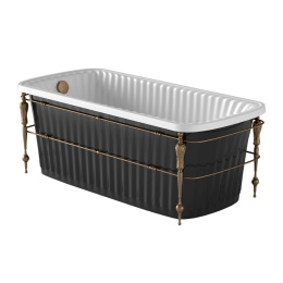 Фото Migliore Olivia 24381 Ванна 174x83хH66 см, панель черная, консоль, слив/перелив бронза