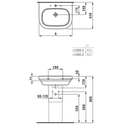 Раковина Laufen LB3 8106840001041 600*520 мм