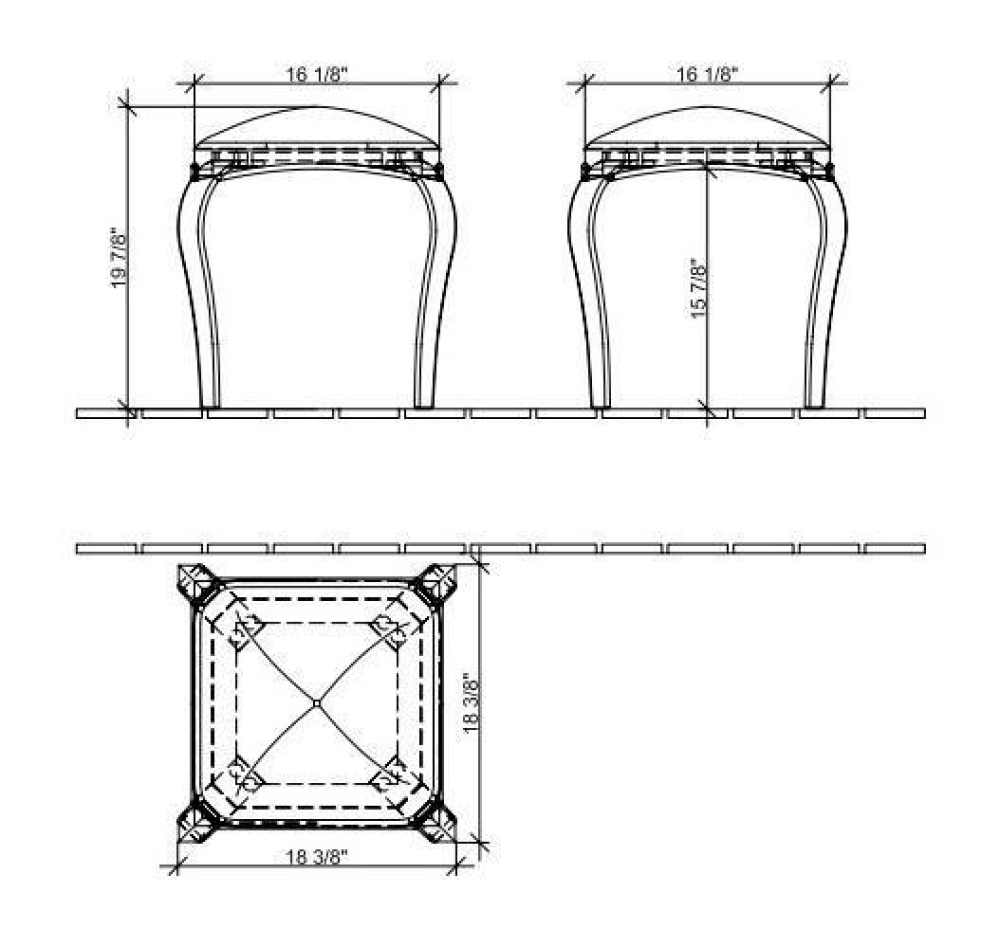 Фото Пуф A65700BK VILLEROY&BOCH AMADEA, 410 x 505 x 410 мм