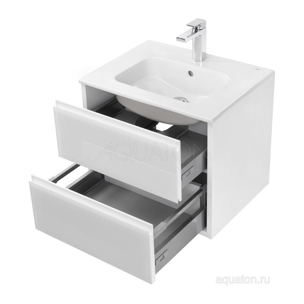 Тумба под раковину Aquaton Римини 60 белый глянец 1A226601RN010 NEW