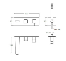 Cristina KING KG10851 Смеситель для ванны