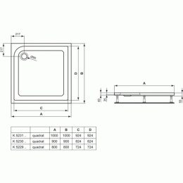 Ideal Standard Washpoint K523101 Душевой поддон
