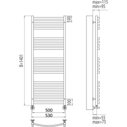 Фото Полотенцесушитель водяной Terminus Палермо Люкс 4620768886515