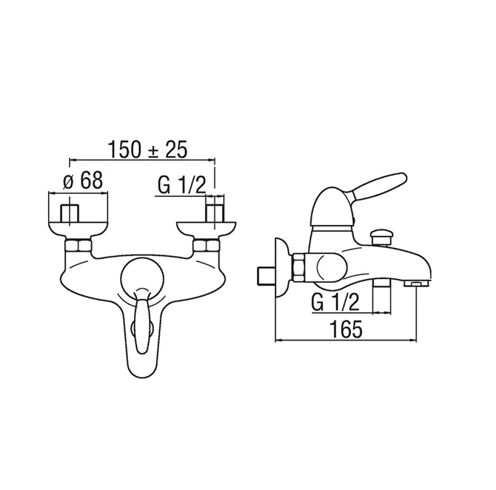 NOBILI Uniko UK110/1BR - Смеситель для ванны (бронза)