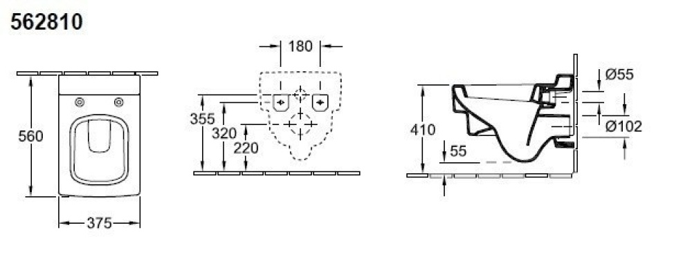 Подвесной унитаз Villeroy Boch Memento 562810S3