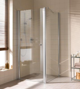 KERMI Atea Душевой угол 1WL+TWR 1000x900хH1850, серебро, прозрачное стекло