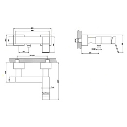 Смеситель для душа Gessi Rettangolo (53031/299) черный матовый