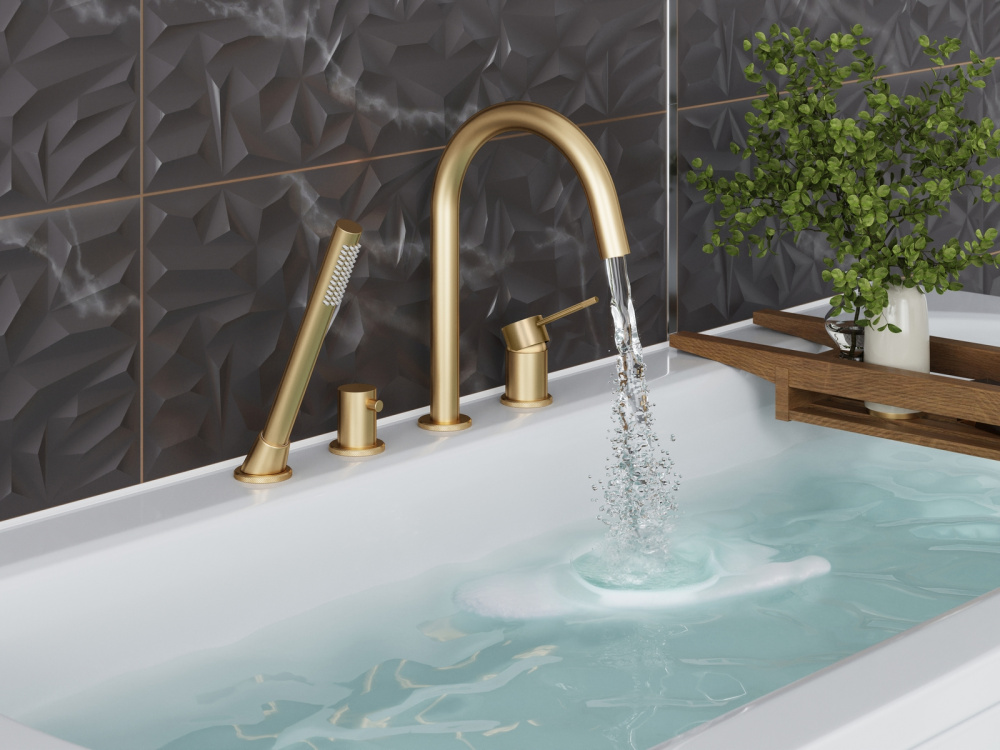 Фото Смеситель для ванны с душем, врезной Timo Saona 2320/17Y золото матовое