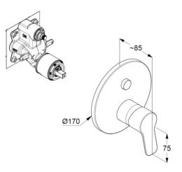 Смеситель для ванны Kludi Pure&Easy (376590565) хром