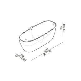 Agape Normal AVAS0910ZZ Ванна отдельностоящая 170.5х72х50.5 см, цвет: белая, в комплекте слив-перели