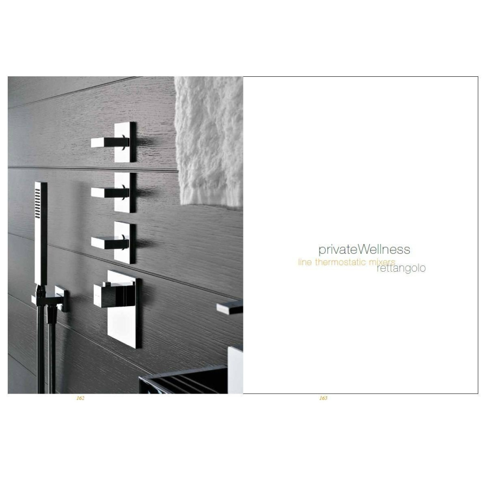 Внешняя часть термостатического смесителя Gessi Rettangolo Wellness (43216#031) хром