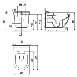 CREAVIT DREAM DR320.00100 Чаша унитаза