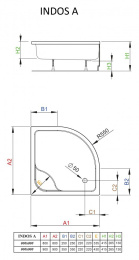Акриловый поддон для душа Radaway Indos A 80x80x42 белый SIA8080-01