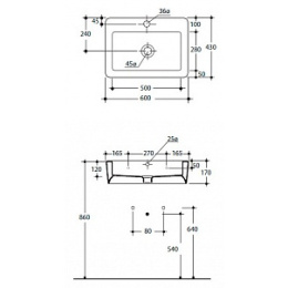 Kerasan Ego 324201 Раковина универсальная на 60 см