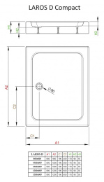 Акриловый поддон для душа Radaway Laros D Compact 90x120x17 белый SLD91217-01