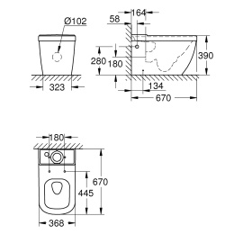 Напольный унитаз Grohe Euro Ceramic 39338000, безободковый