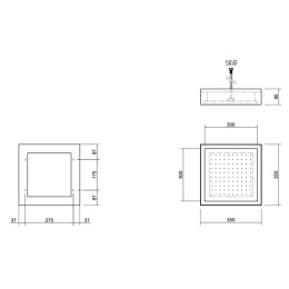 Фото Antonio Lupi Fuorimeteo FMS10.BL Внешний верхний душ, 35х35см, с подсветкой, цвет: белый