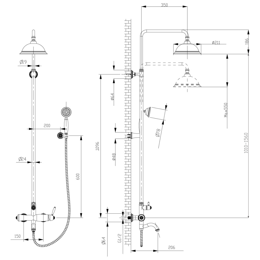 Фото Душевая стойка Lemark Spark (LM6762RG) золото