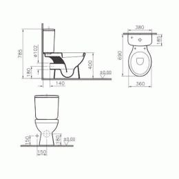 Унитаз-компакт Vitra Normus (9705B003-7200) белый