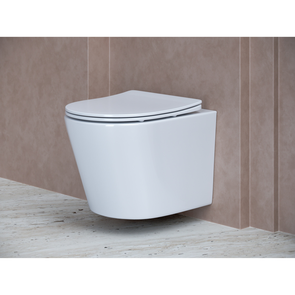 Подвесной унитаз Ceramicanova Balearica CN6000 с микролифтом, безободковый Белый