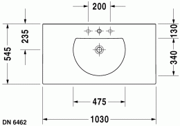 Раковина 103 см Duravit Darling New 0499100000, белый