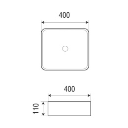 Раковина накладная Azario  (AZ-2179) Белый