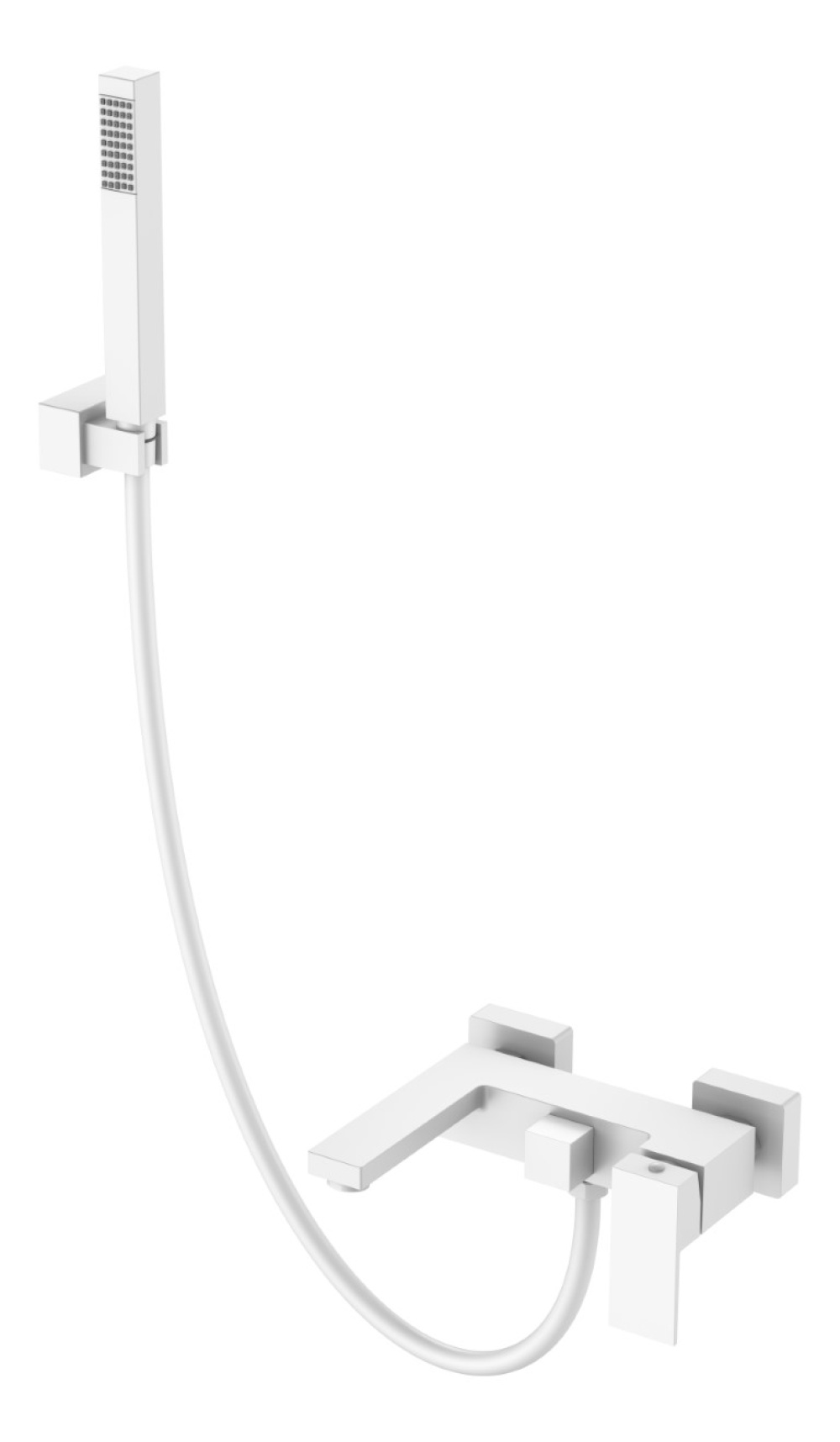 Cмеситель для умывальника Boheme Qubic (473-MW) белый, матовый