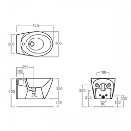 Фото Биде Simas Bohemien BO 19 nero, подвесное
