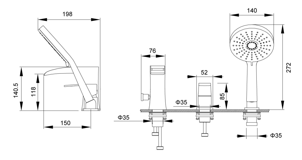 Фото Смеситель для ванны Timo Lumi (4210/00Y chrome)