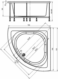 Акриловая ванна 150x150 Aquatek (UPT150-0000026), Угловая