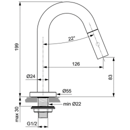 Фото Набортный излив для холодной воды или предварительно смешанной воды Ideal Standard IDEALSTREAM F2842