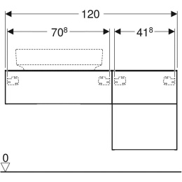 Тумба под раковину Geberit VariForm 501.184.00.1, 120 см, с сифоном, цвет тёмно-серый