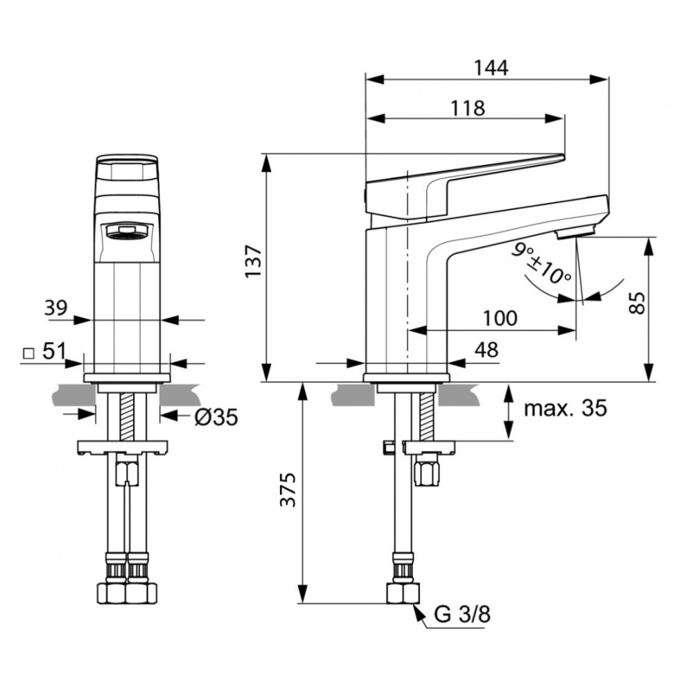 Смеситель Ideal Standard Tonic II Piccolo для раковины, хром, A6331AA