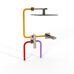 Фото Комплект на 2 потребителя Paini Grazia 21CRSET26911BATHHEAD хром