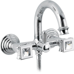 Смеситель Cezares Olimp VD-01-Sw цвет хром, ручки квадратные Swarovski