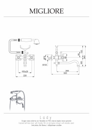 Фото Migliore Lady 18809 Смеситель для ванны внешний c поворотным изливом, бронза