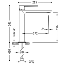 Фото Однорычажный смеситель для раковины Tres Loft-tres 20020303
