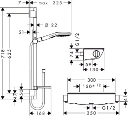 Фото Душевой гарнитур Hansgrohe Ecostat (27038000)
