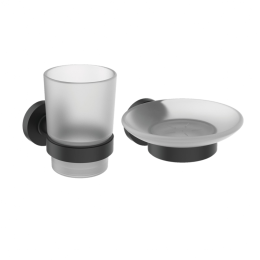 Фото Промо-комплект аксессуары, состоящий из стакана с держателем IOM A9120XG и мыльницы IOM A9122XG