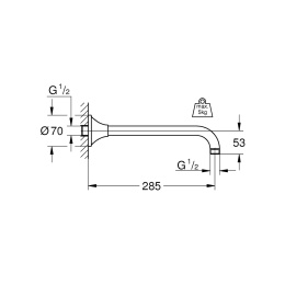 Душевой кронштейн Grohe Rainshower Grandera 27986IG0, хром/золото