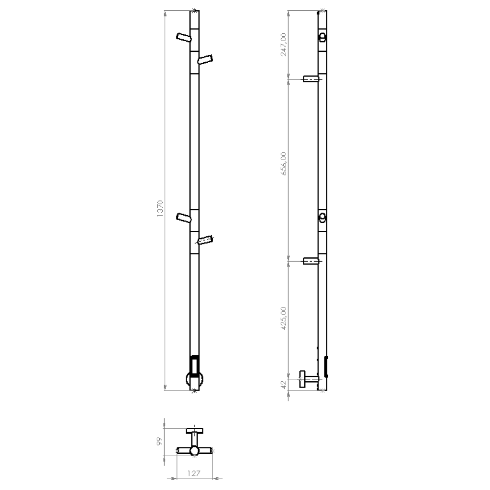 Полотенцесушитель электрический Vincea (VTD-1DWE) белый