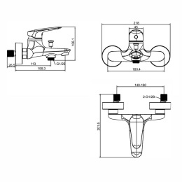 Фото Смеситель для ванны и душа Jacob Delafon Elite E32909-CP, хром