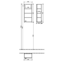 Шкаф навесной 9725N1BM VILLEROY&BOCH Central Line, 350 x 800 x 220 мм