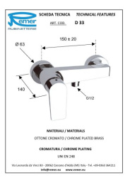 Фото Смеситель Remer для душа RR D33